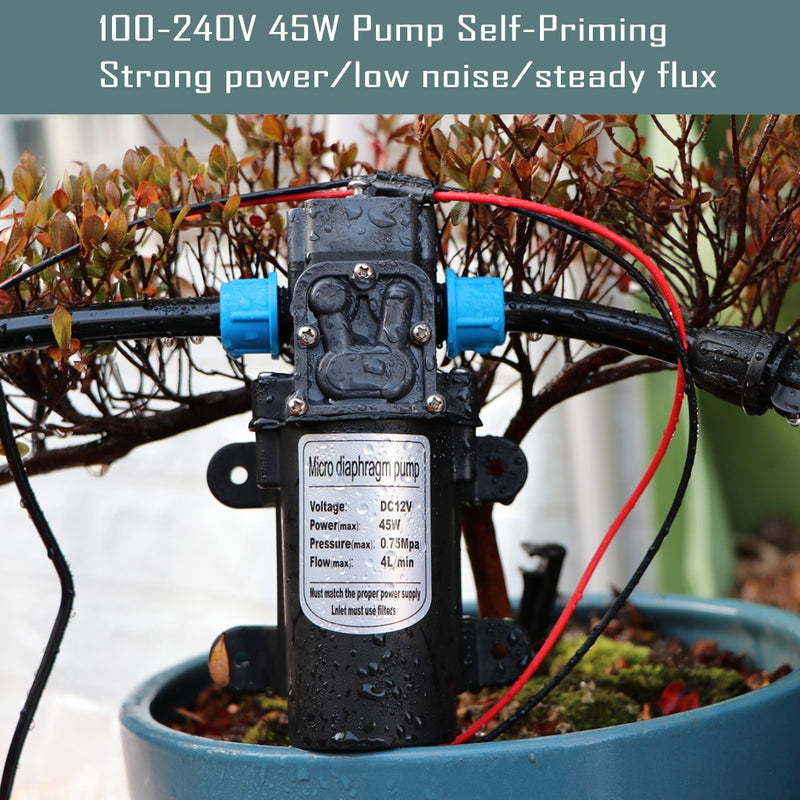 45W Pump Watering Irrigation Drip System Self-Priming Spray Dripper Kit - KiwisLove