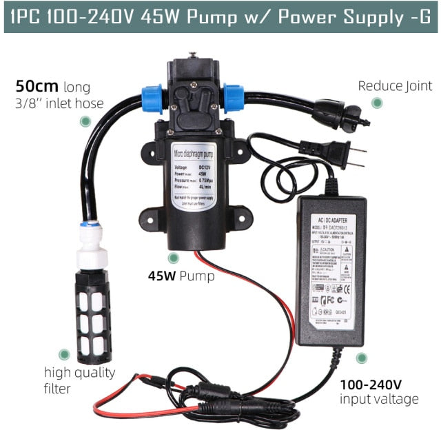 45W Pump Watering Irrigation Drip System Self-Priming Spray Dripper Kit - KiwisLove