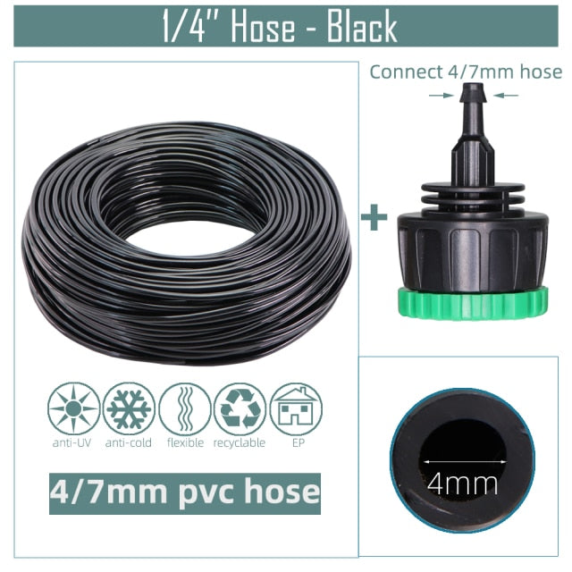 Garden Water Hose with Quick Connector Micro Drip Misting Irrigation Pipe - KiwisLove