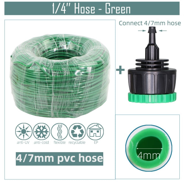 Garden Water Hose with Quick Connector Micro Drip Misting Irrigation Pipe - KiwisLove