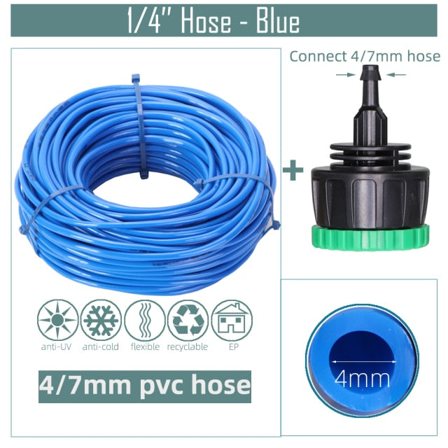 Garden Water Hose with Quick Connector Micro Drip Misting Irrigation Pipe - KiwisLove