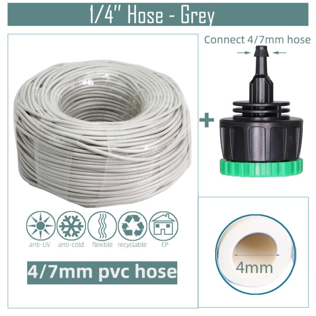 Garden Water Hose with Quick Connector Micro Drip Misting Irrigation Pipe - KiwisLove