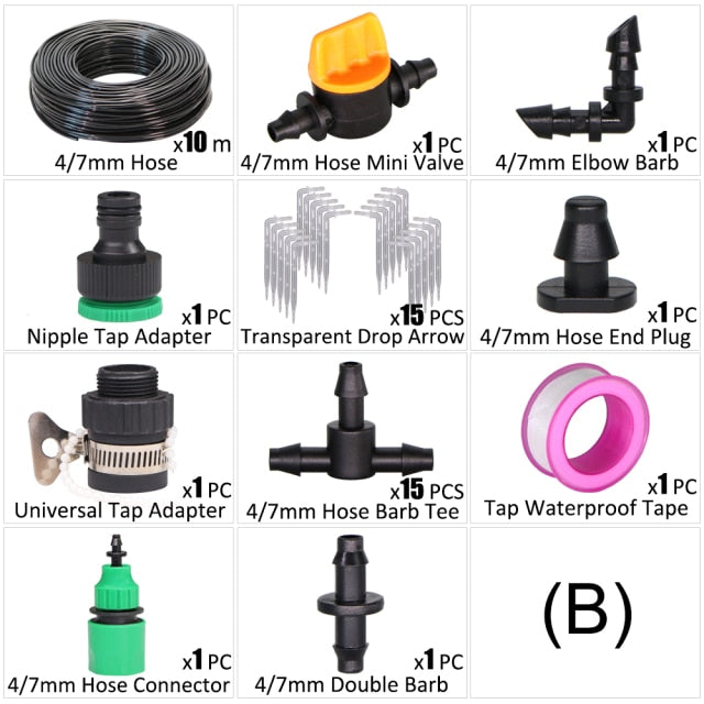 1/4" Hose Drip Irrigation Kit Transparent Bend Arrow Dripper Emitter Sprinkler - KiwisLove