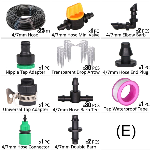 1/4" Hose Drip Irrigation Kit Transparent Bend Arrow Dripper Emitter Sprinkler - KiwisLove