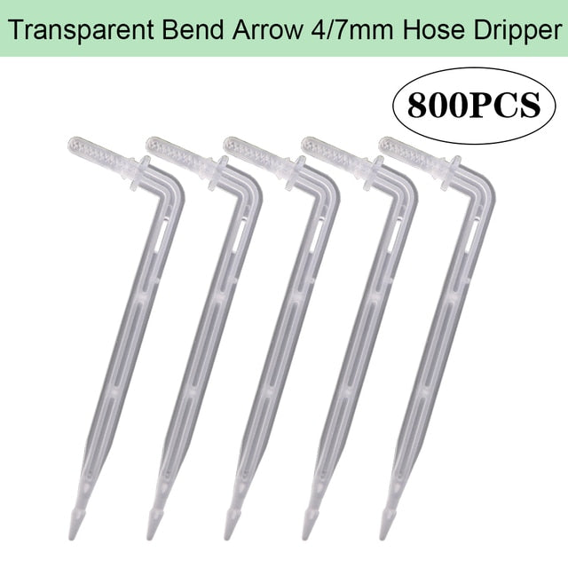 1/4" Hose Drip Irrigation Kit Transparent Bend Arrow Dripper Emitter Sprinkler - KiwisLove