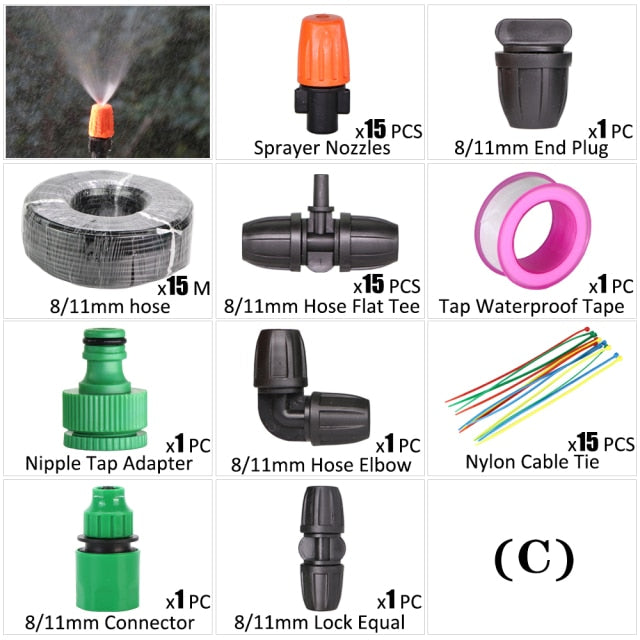 Automatic Spray Atomization Watering System Garden Drip Irrigation Kit - KiwisLove
