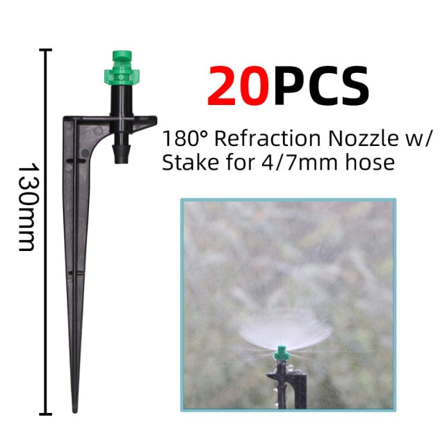 90/180/360 Degree Micro Misting Nozzle 11cm Stake 1/4'' Barb Connector Garden Irrigation Watering Sprinkler Greenhouse - KiwisLove