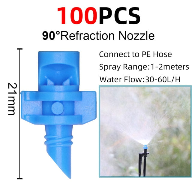 90/180/360 Degree Micro Misting Nozzle 11cm Stake 1/4'' Barb Connector Garden Irrigation Watering Sprinkler Greenhouse - KiwisLove