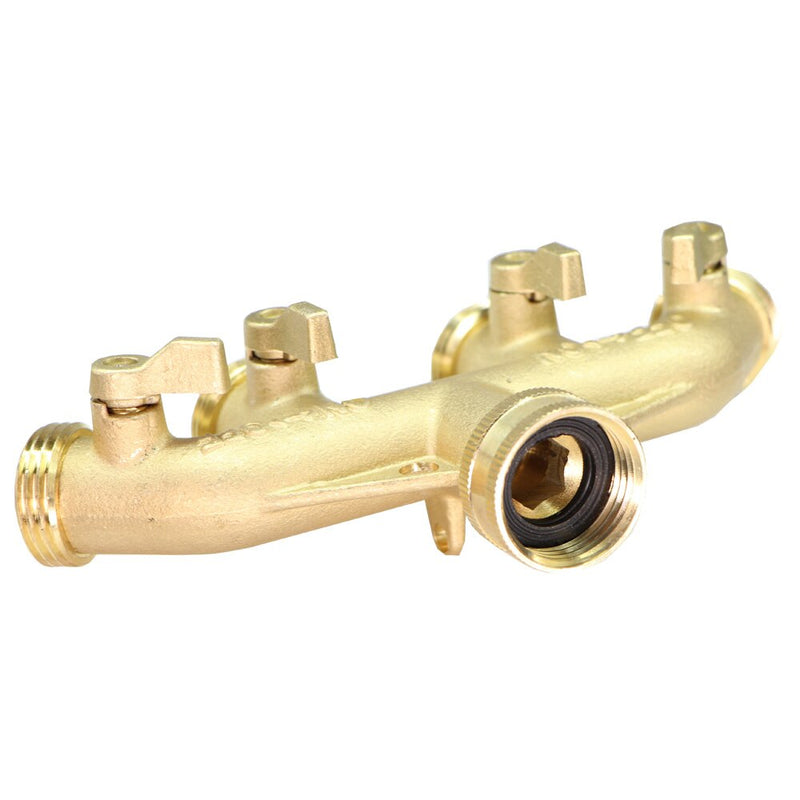 3/4 Inch Solid Brass Garden Hose Adapter 4 Way Tap Connectors Distributor Switch Valve Water Splitters For Watering Irrigation - KiwisLove