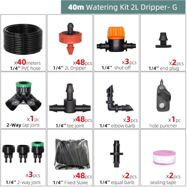 5-50m Drip Emitter Garden Irrigation Compensation Regulator System - KiwisLove