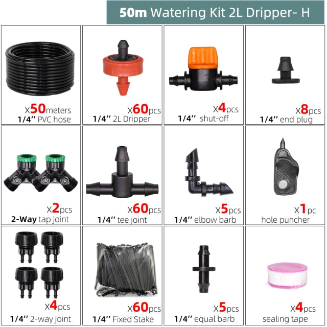 5-50m Drip Emitter Garden Irrigation Compensation Regulator System - KiwisLove