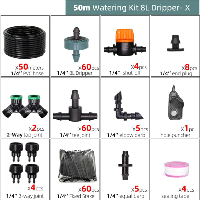 5-50m Drip Emitter Garden Irrigation Compensation Regulator System - KiwisLove