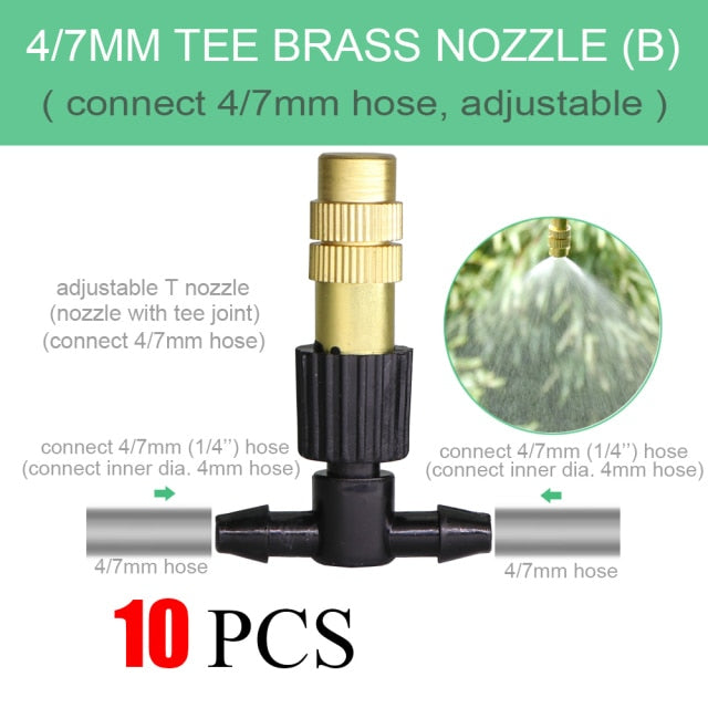 Adjustable Copper Atomizing Nozzle With 1/4" Hose Connector - KiwisLove