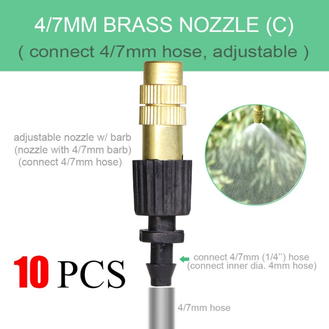 Adjustable Copper Atomizing Nozzle With 1/4" Hose Connector - KiwisLove