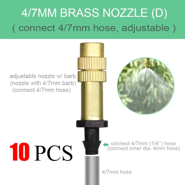 Adjustable Copper Atomizing Nozzle With 1/4" Hose Connector - KiwisLove