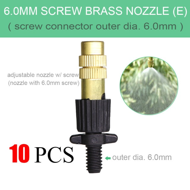 Adjustable Copper Atomizing Nozzle With 1/4" Hose Connector - KiwisLove