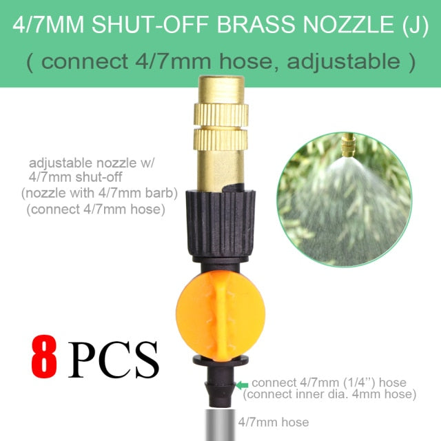 Adjustable Copper Atomizing Nozzle With 1/4" Hose Connector - KiwisLove