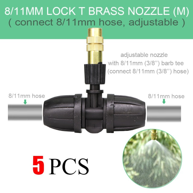 Adjustable Copper Atomizing Nozzle With 1/4" Hose Connector - KiwisLove