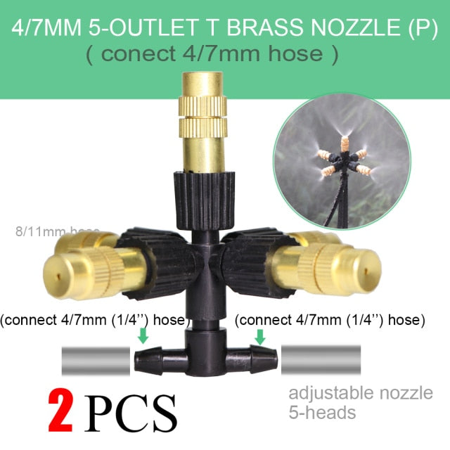 Adjustable Copper Atomizing Nozzle With 1/4" Hose Connector - KiwisLove