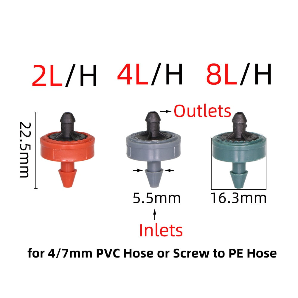 20PCS Pressure Compensating Emitter Dripper Self-cleaning Drip Irrigation - KiwisLove