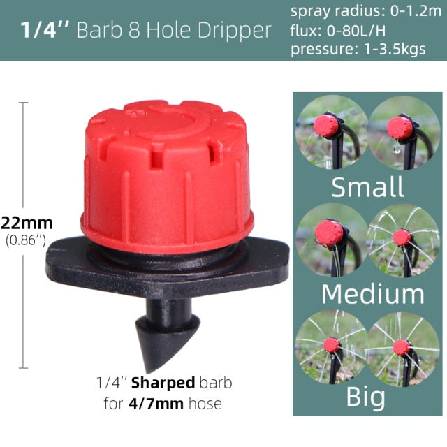 40 pcs 8-Holes Drippers Garden Irrigation Adjustable Spinkler Nozzle - KiwisLove