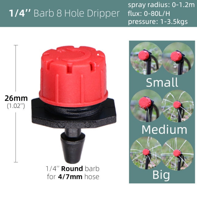 40 pcs 8-Holes Drippers Garden Irrigation Adjustable Spinkler Nozzle - KiwisLove