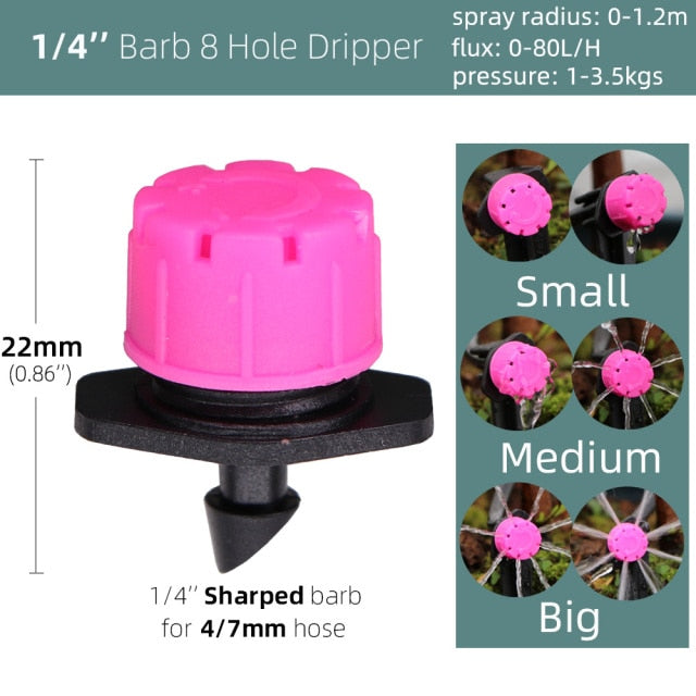 40 pcs 8-Holes Drippers Garden Irrigation Adjustable Spinkler Nozzle - KiwisLove