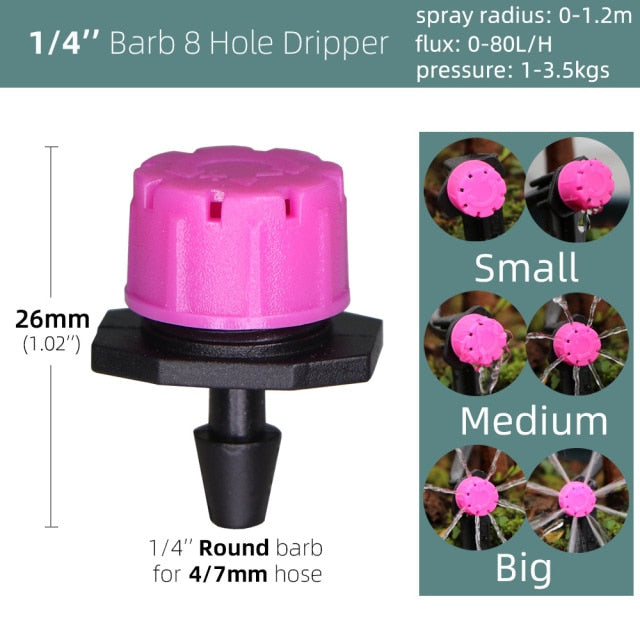 40 pcs 8-Holes Drippers Garden Irrigation Adjustable Spinkler Nozzle - KiwisLove