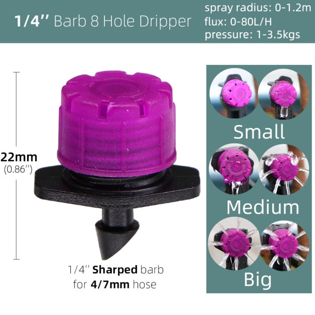 40 pcs 8-Holes Drippers Garden Irrigation Adjustable Spinkler Nozzle - KiwisLove