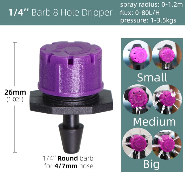 40 pcs 8-Holes Drippers Garden Irrigation Adjustable Spinkler Nozzle - KiwisLove