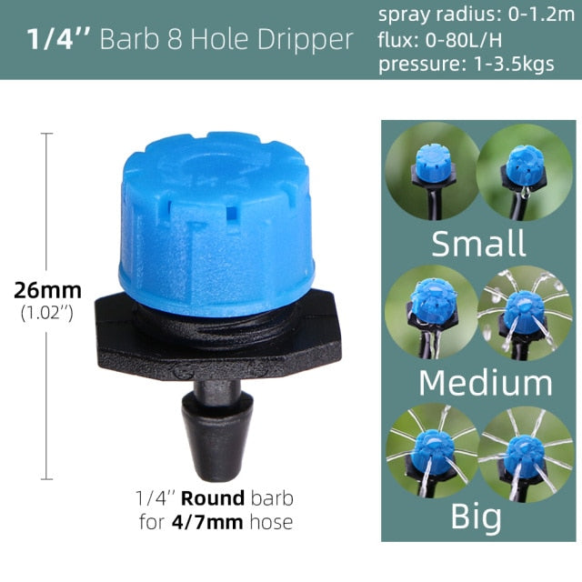 40 pcs 8-Holes Drippers Garden Irrigation Adjustable Spinkler Nozzle - KiwisLove