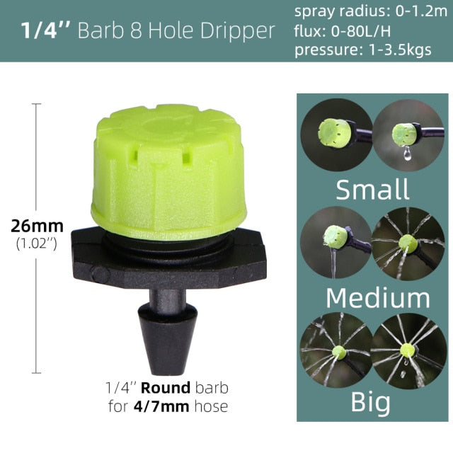 40 pcs 8-Holes Drippers Garden Irrigation Adjustable Spinkler Nozzle - KiwisLove
