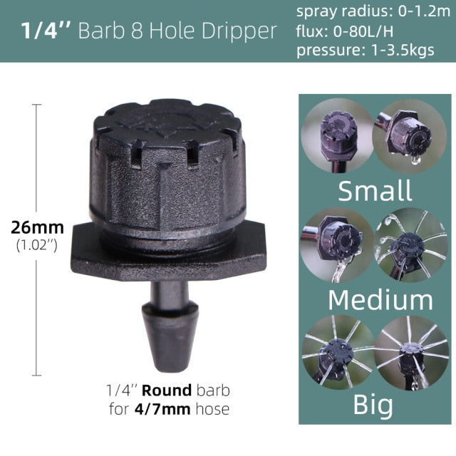 40 pcs 8-Holes Drippers Garden Irrigation Adjustable Spinkler Nozzle - KiwisLove