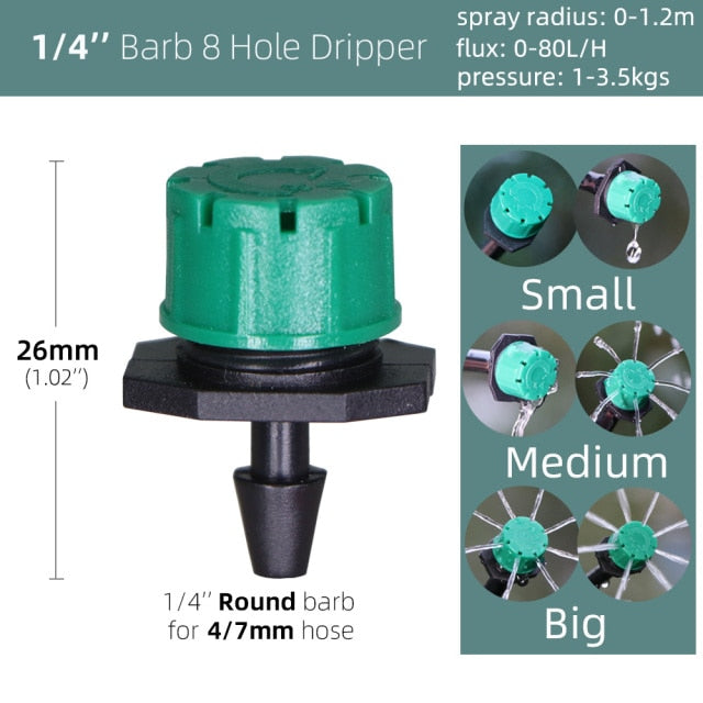 40 pcs 8-Holes Drippers Garden Irrigation Adjustable Spinkler Nozzle - KiwisLove