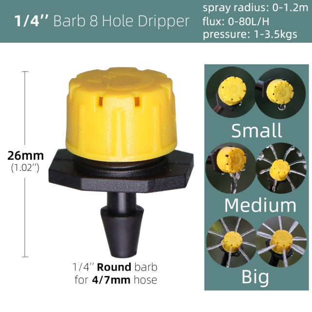 40 pcs 8-Holes Drippers Garden Irrigation Adjustable Spinkler Nozzle - KiwisLove