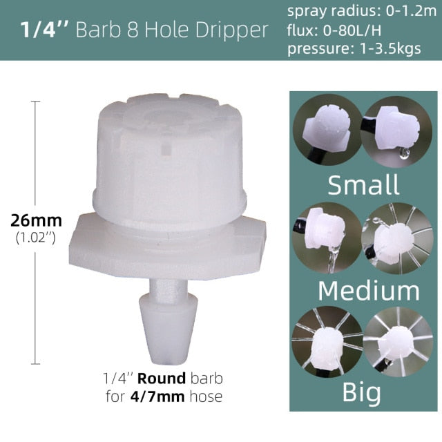 40 pcs 8-Holes Drippers Garden Irrigation Adjustable Spinkler Nozzle - KiwisLove