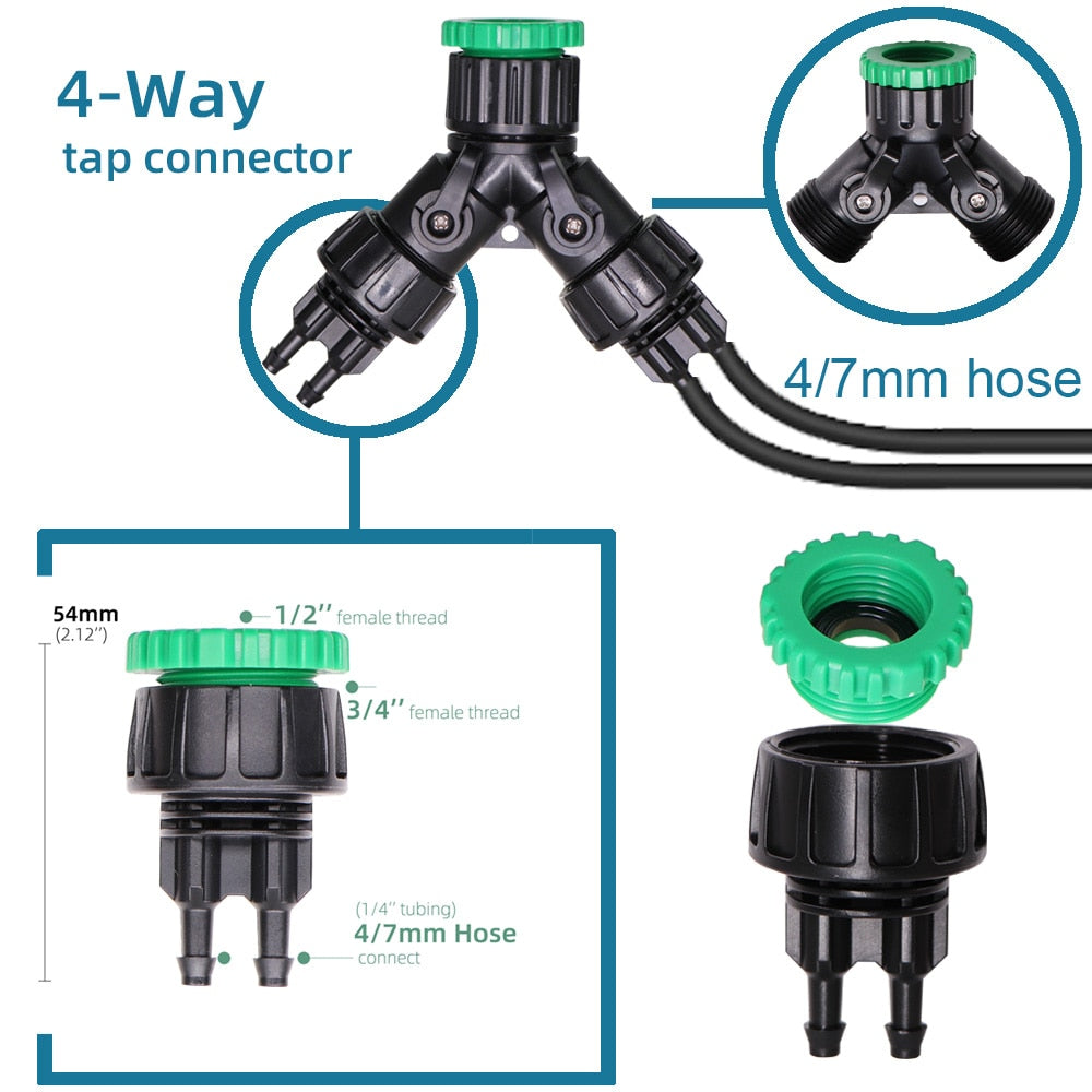 Greenhouse Brass Drip Irrigation Watering Kit System 1/4''Automatic - KiwisLove