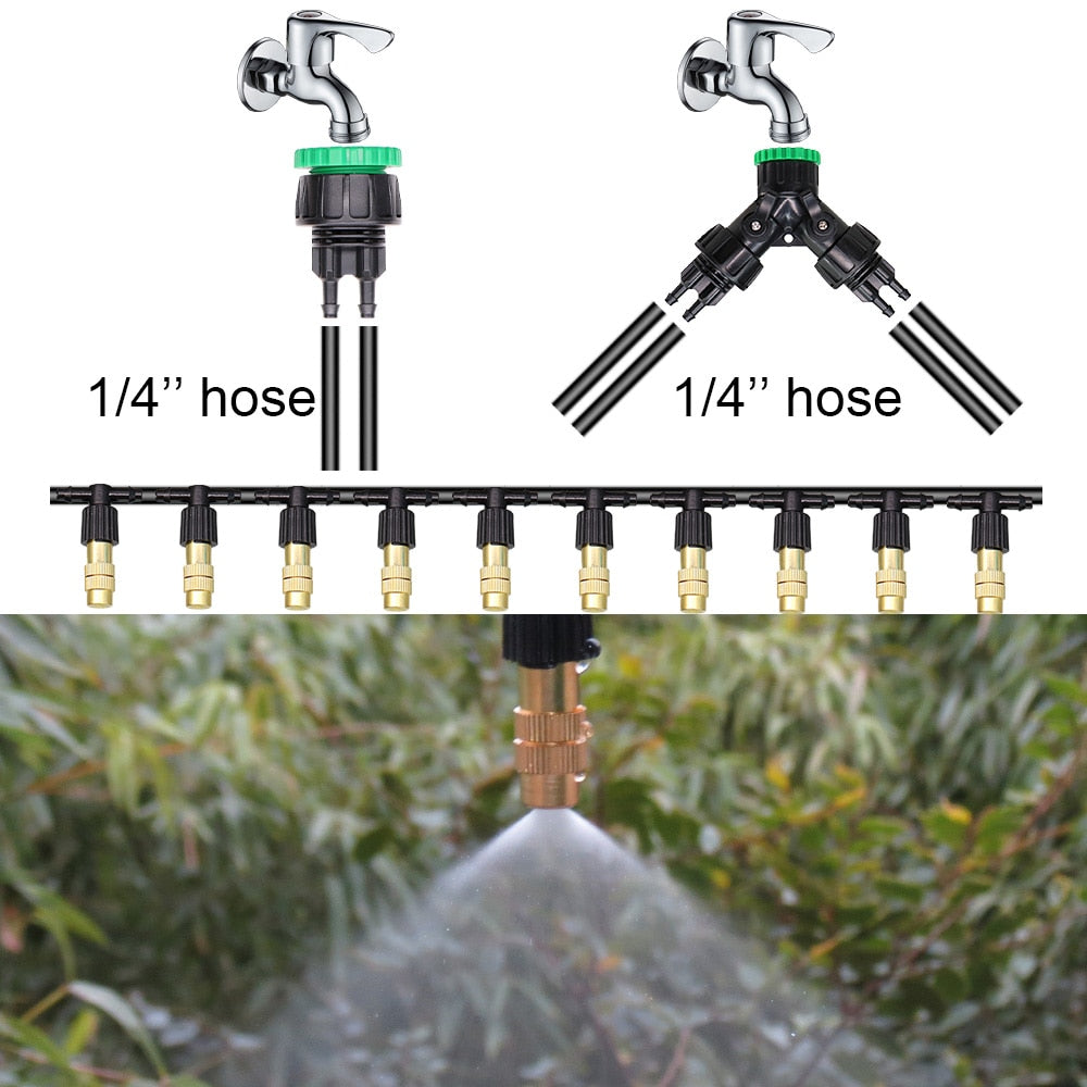 Greenhouse Brass Drip Irrigation Watering Kit System 1/4''Automatic - KiwisLove