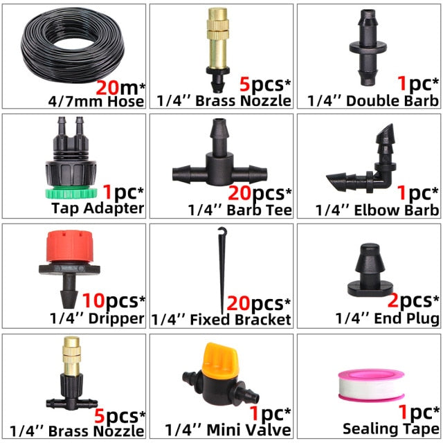 Greenhouse Brass Drip Irrigation Watering Kit System 1/4''Automatic - KiwisLove