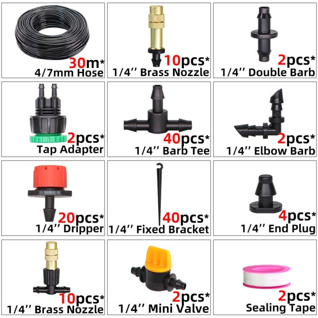 Greenhouse Brass Drip Irrigation Watering Kit System 1/4''Automatic - KiwisLove