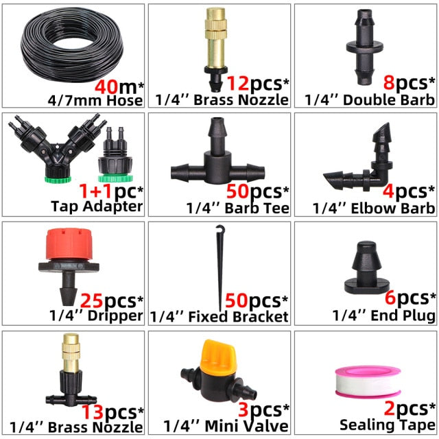 Greenhouse Brass Drip Irrigation Watering Kit System 1/4''Automatic - KiwisLove