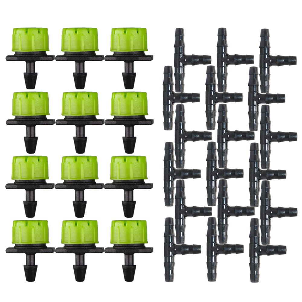 50 set Garden Irriate Adjustable Drippers 4/7MM Barb Tee Connectors Micro - KiwisLove