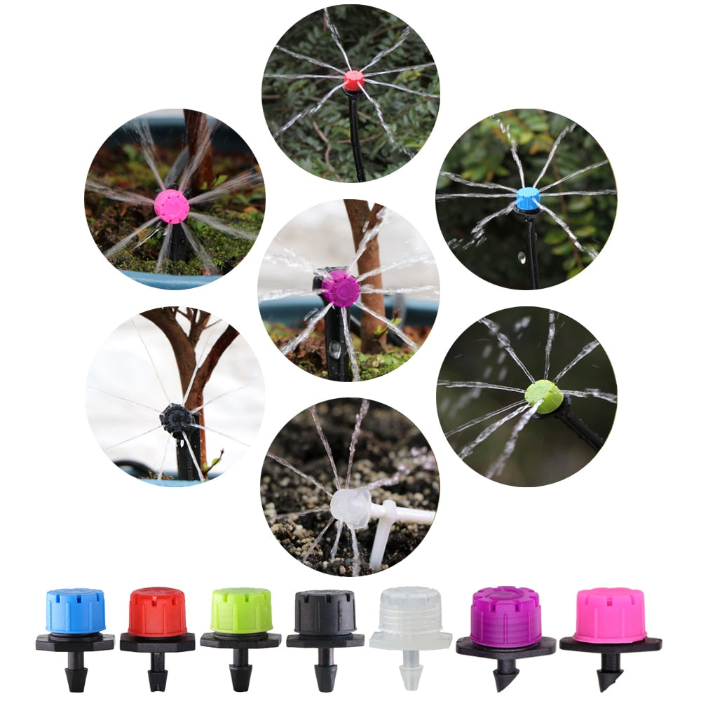 50 set Garden Irriate Adjustable Drippers 4/7MM Barb Tee Connectors Micro - KiwisLove