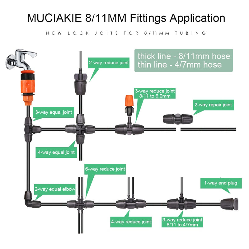 Hose Micro Drip Irrigation Watering Kit  Flow Dripper Sprinkler Spray Mist - KiwisLove