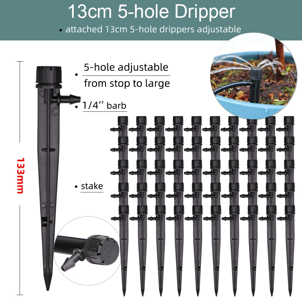 Drip Irrigation System 1/4" Hose 180 Degree Adjustable Sprinkler Kit - KiwisLove