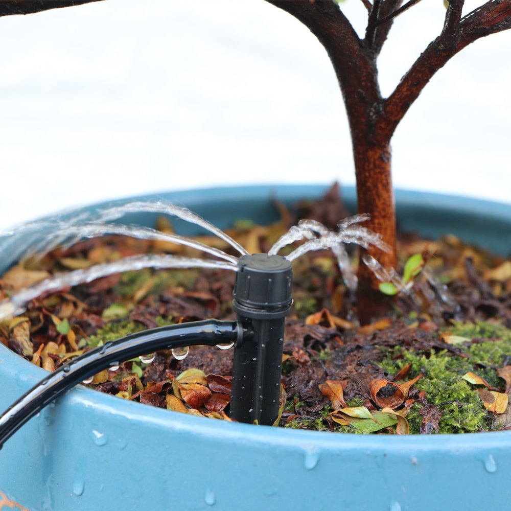 Drip Irrigation System 1/4" Hose 180 Degree Adjustable Sprinkler Kit - KiwisLove