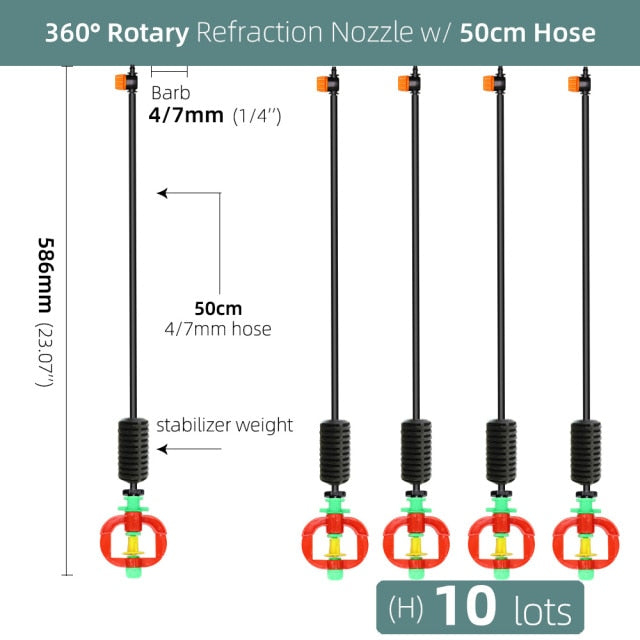 360 Degrees Rotating Sprayer Refraction Mist Nozzles - KiwisLove