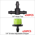 50 set Micro Drip  Dripper + Tee irrigation system  DIY automatic - KiwisLove