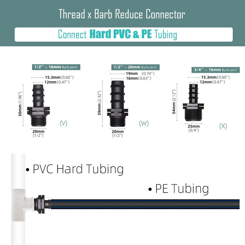 Garden Irrigation Tubing Barbed Connector Fitting Micro Drip Adapter - KiwisLove