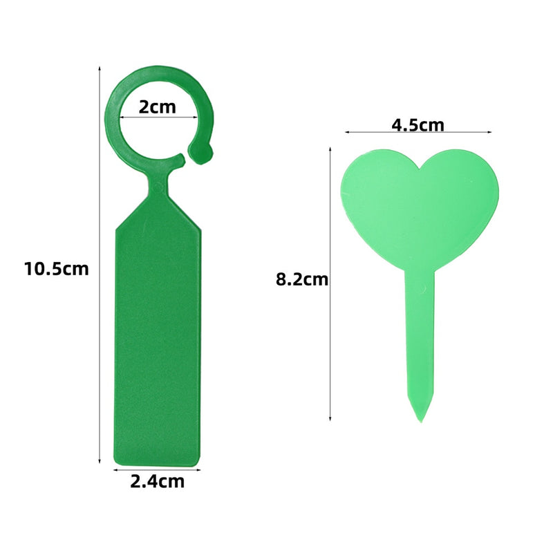Garden Planting Tag Ring Hook Tree Markers Sign Heart Shape Plastic Waterproof Re-Usable Hanging Label Stakes For Flower Nursery - KiwisLove